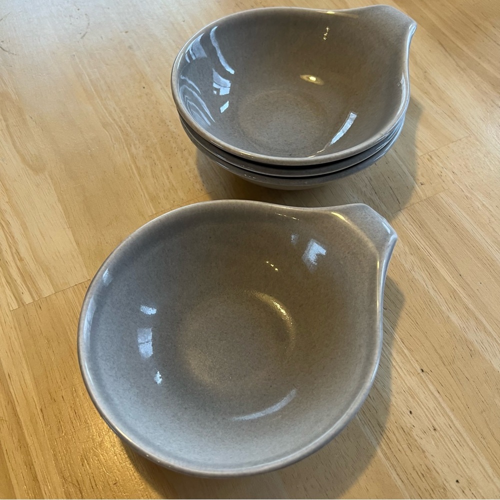 Lugged Dessert Bowl Russel Wright American Modern Steubenville Granite Gray